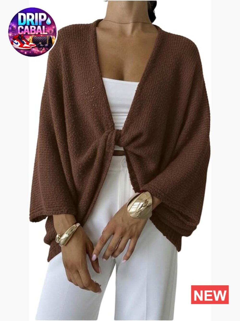 Bat Wing Wrap Cropped Lightweight V-Neck Pullover Sweater